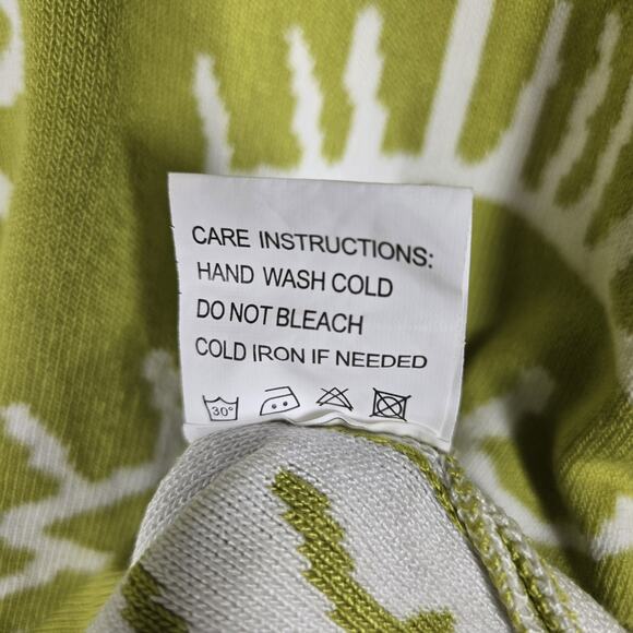 Lizette Collection EVIL EYE Cropped Sweater sz M* Green White Art To Wear READ - Picture 8 of 12